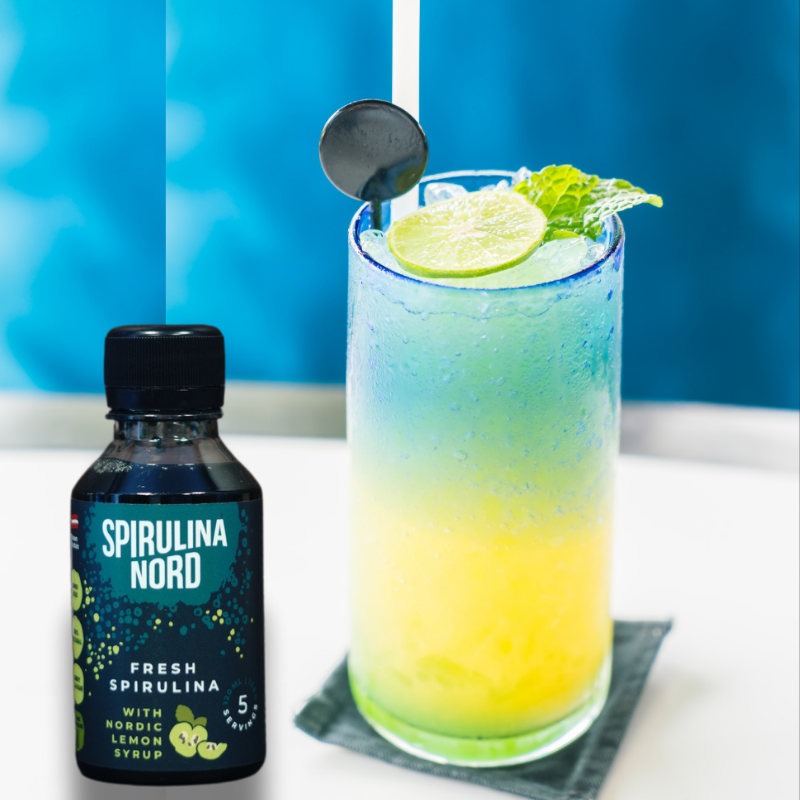 Spirulina ar cidoniju sīrupu