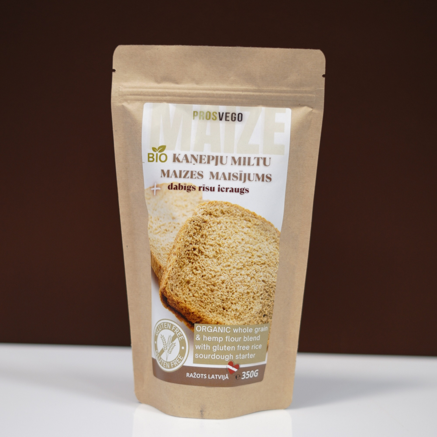 BIO Kaņepju miltu maizes maisījums ar ieraugu (350g)