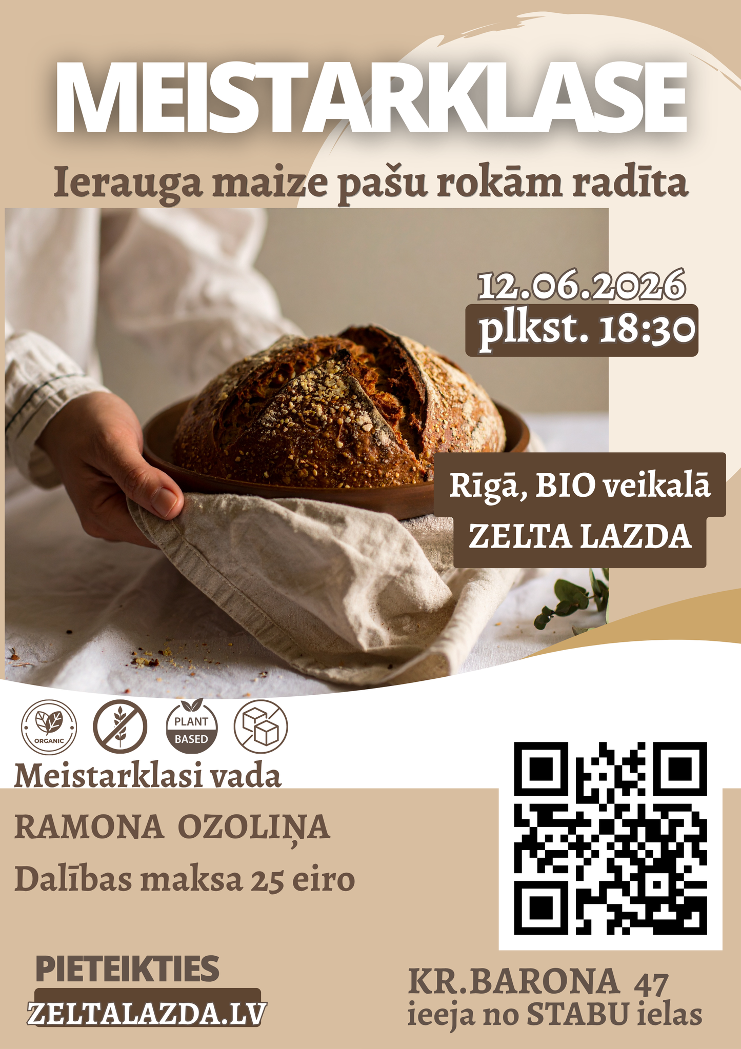 Bezglutēna ierauga maize pašu rokām radīta | Meistarklase (12.06.)